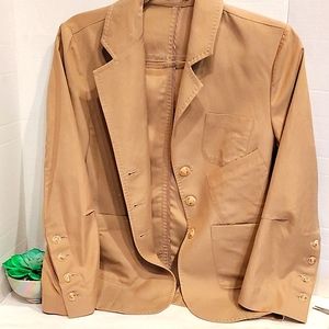JPark Jacket Blazer Women's Small Khaki Beige Asymmetrical Pockets